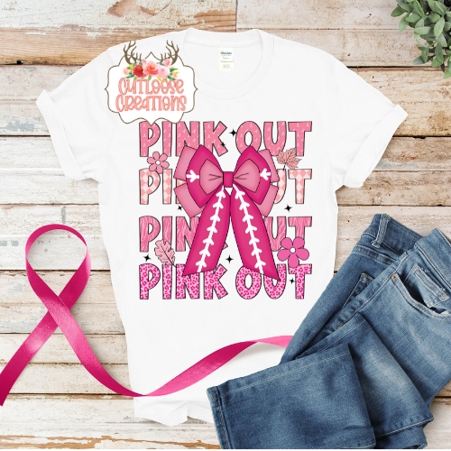 Pink Out with Bow Tee (4 Colors)