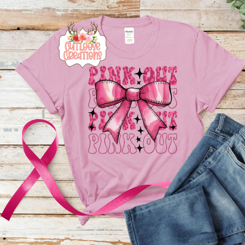 Pink Out Leopard Bow Tee (3 Colors)