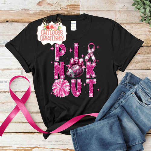 Pink Out Cheer/Football Tee (4 Colors)