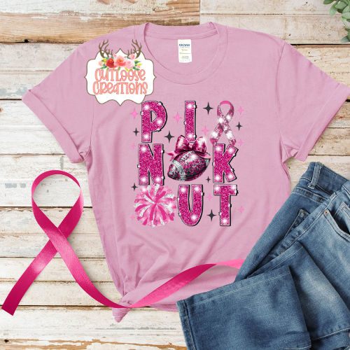 Pink Out Cheer/Football Tee (4 Colors)