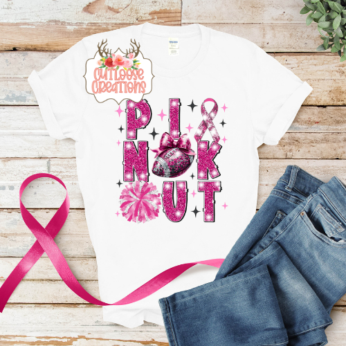 Pink Out Cheer/Football Tee (4 Colors)