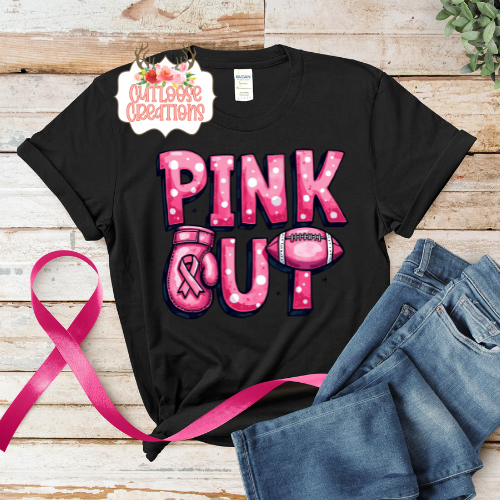 Pink Out Football w/ Glove Tee (4 colors)