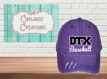 DTX Baseball Women's Distressed  Hat Purple