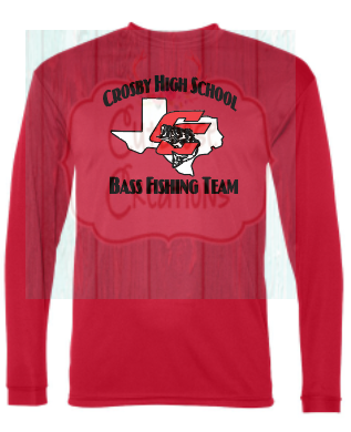 CHS Bass Fishing Team Long Sleeve DRIFIT tee with Logo (3 Colors)