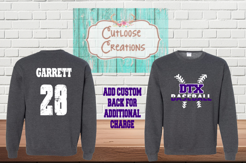 DTX Baseball Split Sweatshirt Dark Heather