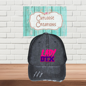 Women's Distressed Hat Black