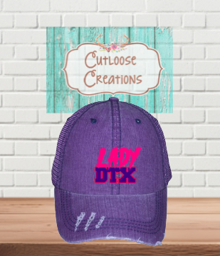 Women's Distressed  Hat Purple