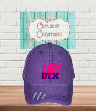 Women's Distressed Hat Purple
