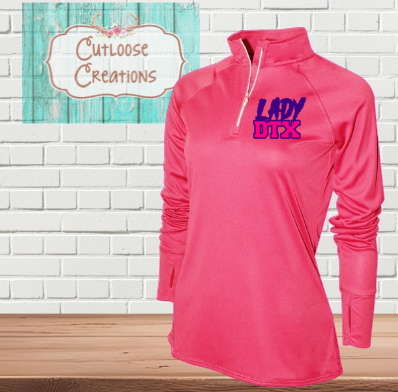 Lady DTX Hot Pink 1/4 zip Pullover